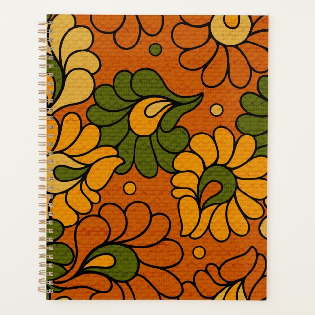 Groovy Bloom - Retro Floral 1970s Planner Planer (Vorderseite)