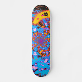 Groovy Blue Abstrakt Futuristic Spirale Digitale K Skateboard
