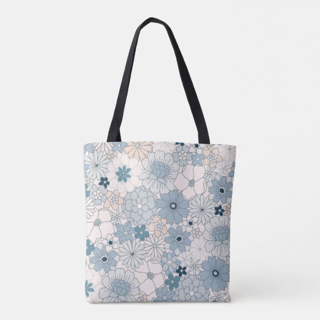 Groovy Blue Blossom Tasche (Rückseite)