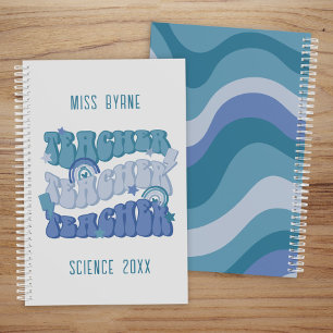 Groovy Blue Retro Teacher Planer