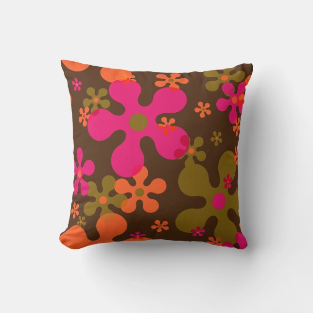 Groovy Blume 60er 70er Muster Kopfkissen Kissen (Vorderseite)