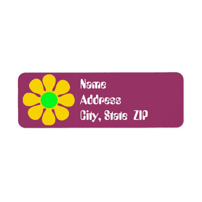 Groovy Blume Address Labels (Vorne)