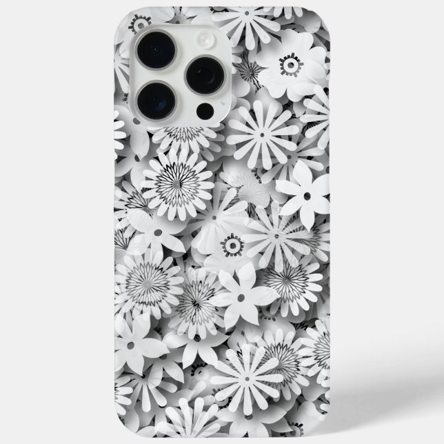 Groovy Blume Garden Monocrome Case-Mate iPhone Hülle (Rückseite)