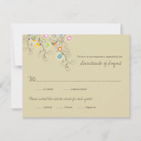 Groovy Blume Garden Wedding RSVP Card