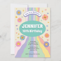 Groovy Blume Geburtstagseinladung