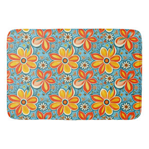 Groovy Blume mit Vintagen Vibes Badematte