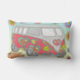 Groovy Blume Power 60er Hippy Van Throw Pillow Lendenkissen