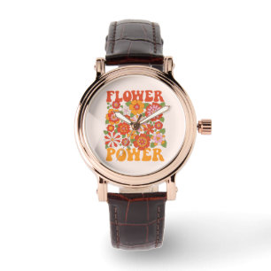 Groovy Blume Power Graphic Armbanduhr