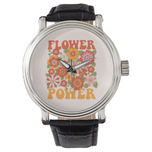 Groovy Blume Power Graphic Armbanduhr