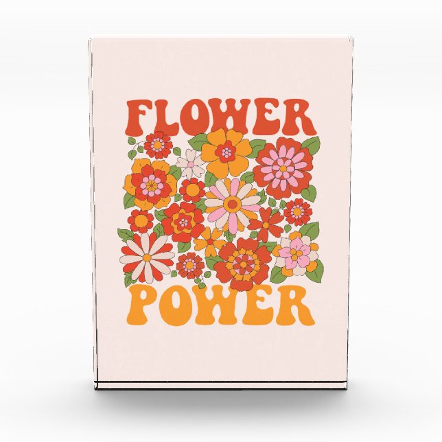 Groovy Blume Power Graphic Fotoblock (Vorderseite)