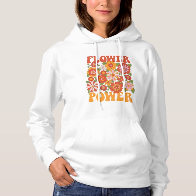 Groovy Blume Power Graphic Hoodie (Vorderseite)