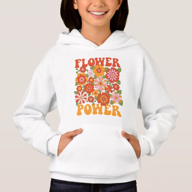 Groovy Blume Power Graphic Hoodie (Vorderseite)