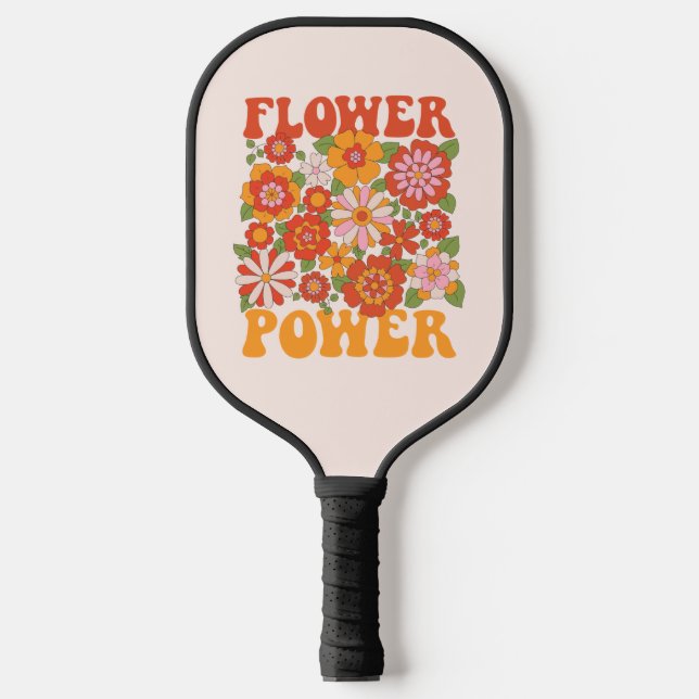 Groovy Blume Power Graphic Pickleball Schläger (Vorderseite)