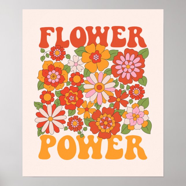Groovy Blume Power Graphic Poster (Vorne)