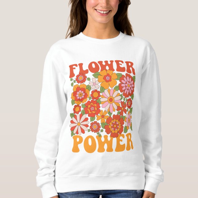 Groovy Blume Power Graphic Sweatshirt (Vorderseite)
