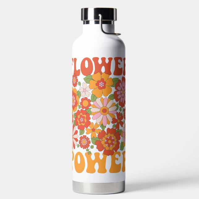 Groovy Blume Power Graphic Trinkflasche (links)