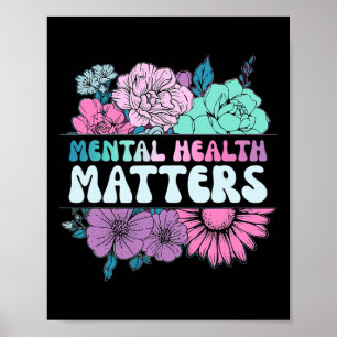 Groovy Blume Retro Mental Health Matches Awarenes Poster