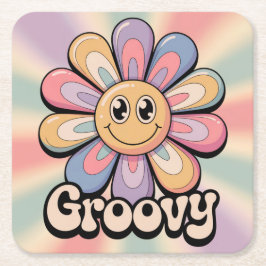 Groovy Blume Retro Untersetzer Set