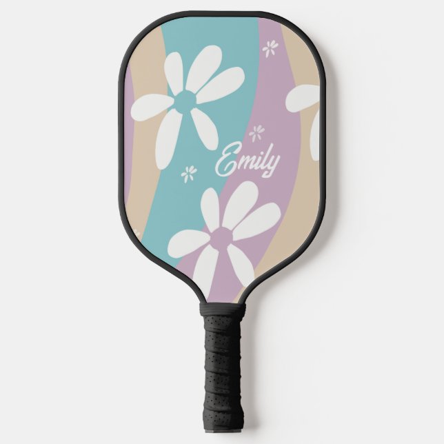 Groovy Blume Wavy Pattern Pickleball Schläger (Vorderseite)