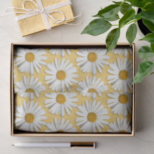 Groovy Blume White Daisy Hippie Blüten Gelb Seidenpapier