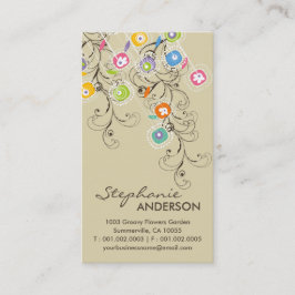 Groovy Blumen-Garten-wunderliches buntes Blumen Visitenkarte