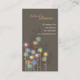 Groovy Blumen-Garten-wunderliches buntes Blumen Visitenkarte