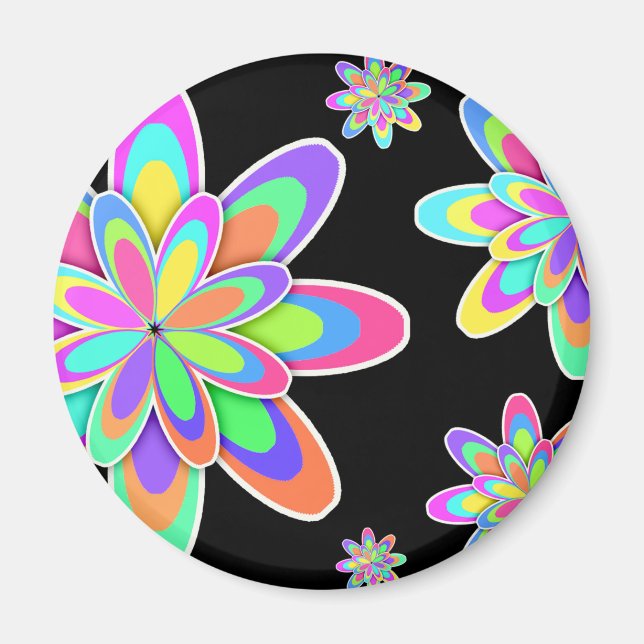 Groovy Blumen Magnet (Vorne)