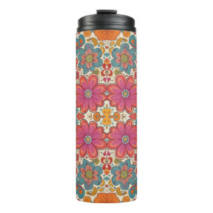 Groovy Blumen-Power-Muster Thermosbecher