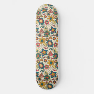 Groovy Blumenmuster Skateboard