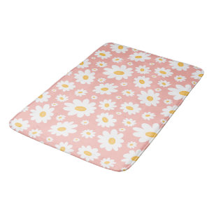 Groovy Blush Boho Daisy Bluorgarten Muster Badematte