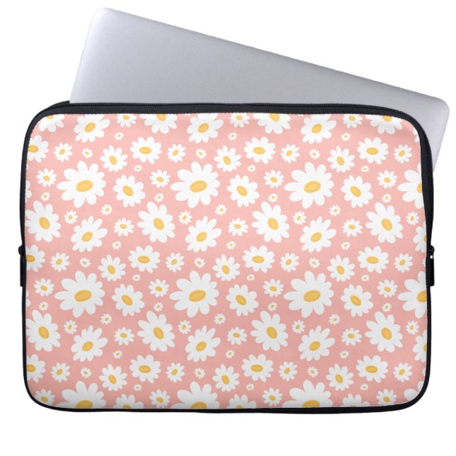 Groovy Blush Boho Daisy Bluorgarten Muster Laptopschutzhülle (Vorderseite)