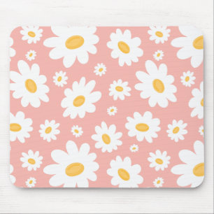 Groovy Blush Boho Daisy Bluorgarten Muster Mousepad