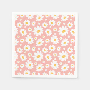 Groovy Blush Boho Daisy Bluorgarten Muster Serviette
