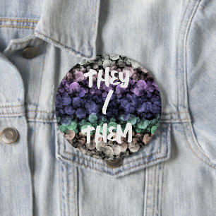 Groovy Boho-Blasen Eklektische Uingender-Pride-Fla Button