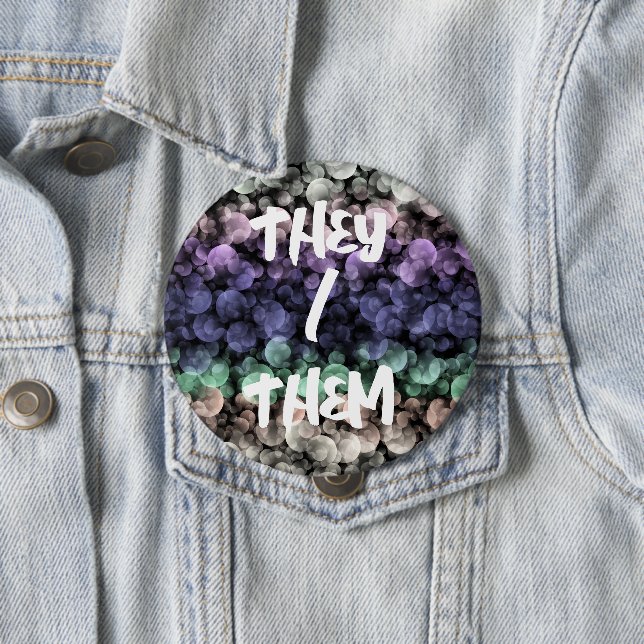Groovy Boho-Blasen Eklektische Uingender-Pride-Fla Button (Beispiel)