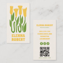 groovy Boho-Blumen Schrift Geschäftskarte
