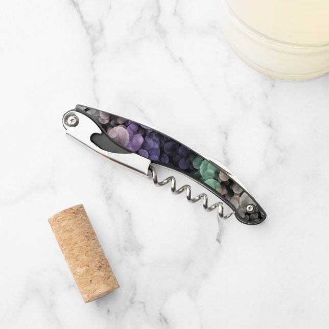 Groovy Boho Bubbles Eclectic Uingender Prilag Kellnermesser (Vorderseite)