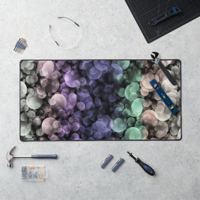 Groovy Boho Bubbles Eclectic Uingender Prilag Schreibtischunterlage (Arbeitsplatz)