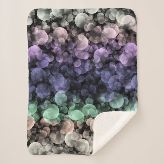 Groovy Boho Bubbles Eclectic Uingender Prilag Sherpadecke (Vorderseite)