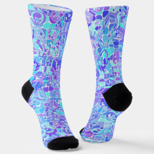 Groovy Boho Funky Quirky Abstrakt Blob Mosaic Socken