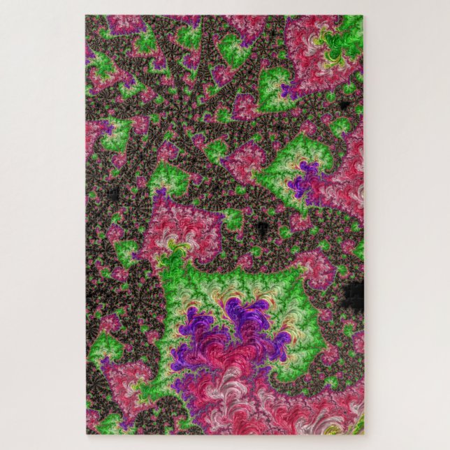 Groovy Boho Hippie Funky Spiry Fraktal Art Puzzle (Vertikal)