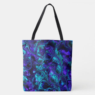 Groovy Boho Lebendiges Blau Monochromes Fraktal-Ma