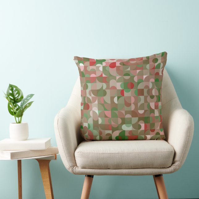 Groovy Boho Mod Retro Geometric Christmas Kissen (Stuhl )