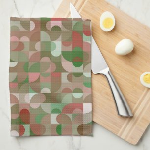 Groovy Boho Mod Retro Geometrisches Weihnachten Geschirrtuch