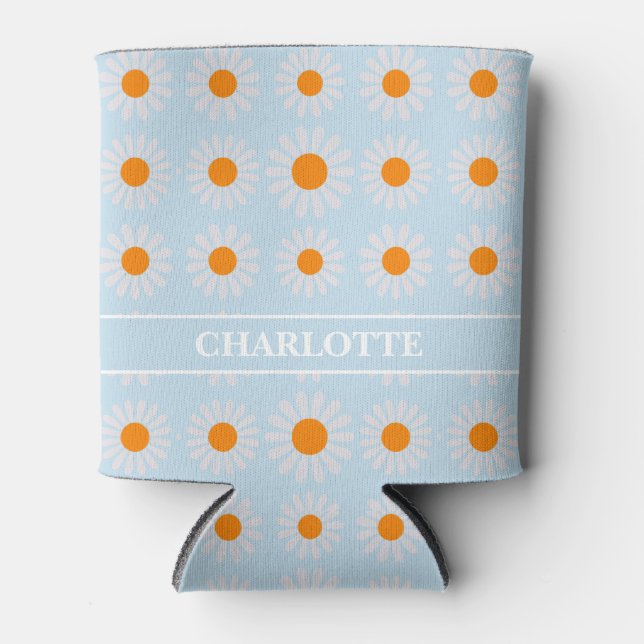 Groovy Boho Orange Blue Dosenkühler (Vorderseite)