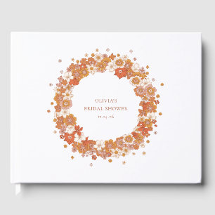 Groovy Boho Orange Brautparty Custom Gästebuch