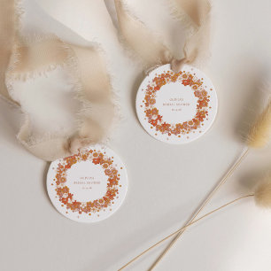 Groovy Boho Orange Brautparty Custom Geschenkanhänger
