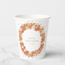 Groovy Boho Orange Brautparty Custom Pappbecher