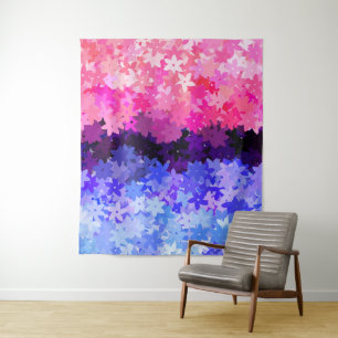 Groovy Boho Quirky Retro Floral Omnisexuelle Stolz Wandteppich