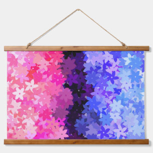 Groovy Boho Quirky Retro Floral Omnisexuelle Stolz Wandteppich Mit Holzrahmen